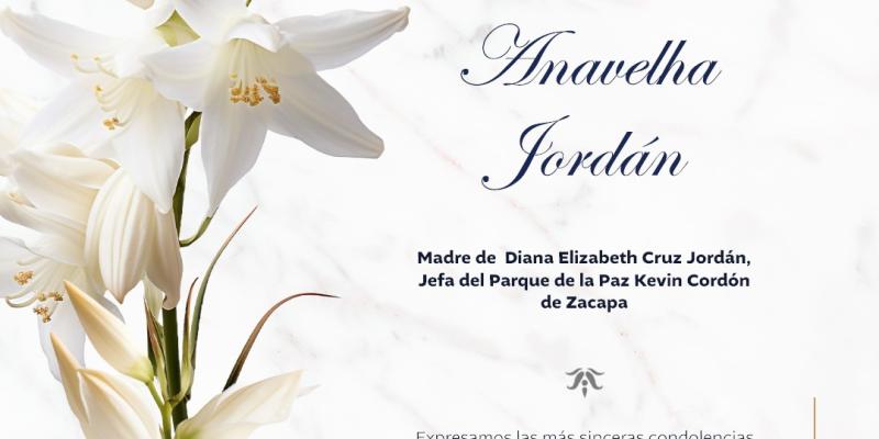 Lamentamos profundamente el sensible fallecimiento de Anavelha Jordán