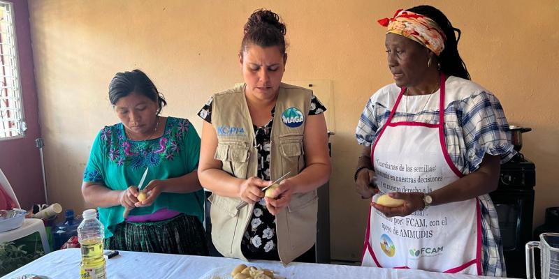 Mujeres garífunas fortalecen la agricultura familiar y la seguridad alimentaria